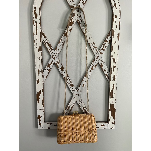 Talbots Handbags - TALBOTS Wicker Clutch Crossbody Purse